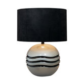 One Light Accent Table Lamp in Metallic Silver and Black