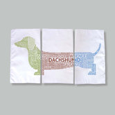 Dachshund Typography Dish Towels (Set of 3)