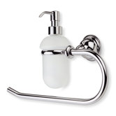 Elite Classic Style Towel Ring with Glass Soap Dispenser in Chrome
