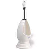 Nemi Free Standing Toilet Brush Holder in Chrome/White