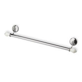 Nemi 24" Wall Mounted Towel Bar with End Caps in Chrome/White