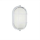 Small Oval Aluminum Bulk Head Wall or Ceiling Mounted Lamp with Guard