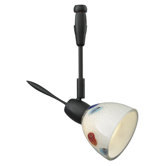Vent Head 12" with Rounded Glass Shade with Millefiore Glass Fusion and Silver Flakes