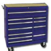 40"Blue 11-Drawer Roller Cabinet- Rlr Bearing