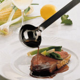Stainless Steel 1.3 Ounce Portioning Ladle with a Hooked Handle