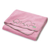Cuddle - Up Baby Blanket in Cotton Candy Pink with Green Trim