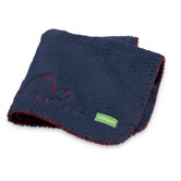 Mini Cuddle Baby Blanket in Nautical Navy with Red Trim