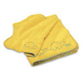 Cuddle-up Blanket Set in Lemon Drop with Turquoise Trim