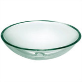Clear Round Glass Vessel Sink with Drain Kit