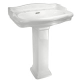 English Turn Petite Pedestal Sink with 4" Centers