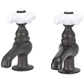 Bathroom Faucet Set with Porcelain Cross Handles