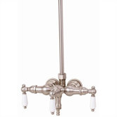 Wall Mount Tub Faucet with Porcelain Lever Handles
