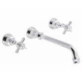Wall Mounted Lavatory Faucet with Double Cross Handles