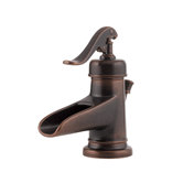 Ashfield Single Hole Waterfall Bathroom Faucet with Single Scroll Handle
