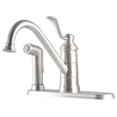 Portland One Handle Centerset Kitchen Faucet with Spray on Deck
