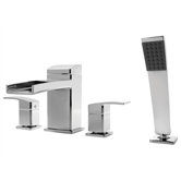 Kenzo 4-Hole Roman Tub Trim with Handheld Shower and Valve Kit