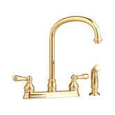 Hampton Two Handle Centerset kitchenFaucet with Side Spray