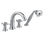 Portsmouth Double Handle Deck Mount Roman Tub Faucet Cross Handle