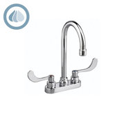 Monterrey Double Handle Centerset Gooseneck Bathroom Faucet with Grid Drain