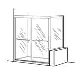 Euro Framed Bypass Tub Door with 90% Return Panel