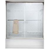 Euro Frameless Bypass Tub Door with Rain Glass