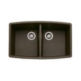 Performa Double Bowl Kitchen Sink in Cafe Brown