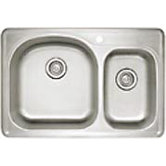 Spex II 22" x 33" 1.6 Double Bowl Self-Rimming Kitchen Sink