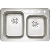 Spex II 22" x 33" 1.75 Double Bowl Self-Rimming Kitchen Sink