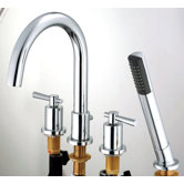 Ulm Double Handle Roman Tub Faucet and Hand Shower