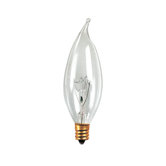 25W Incandescent Flame Tip Chandelier Bulb with E12 Base in Clear