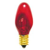 7W C7 Christmas Light in Transparent Red