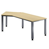 Schreibtisch h&ouml;henverstellbar "Q" in Grau-Aluminium