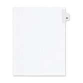 Index Dividers,Number 64,Side Tab,1/25 Cut,Letter,25/PK,WE