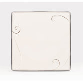 Platinum Wave Square Dinner Plate