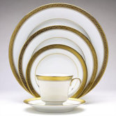 Crestwood Gold 50 Piece Dinnerware Set