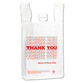 T-Shirt Thank You Bag in White, 500/Case