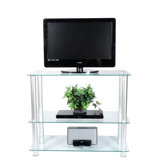 Extra Tall Glass and Aluminum 42" TV Stand