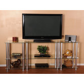 Extra Tall Glass and Aluminum 82" TV Stand
