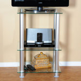 Extra Tall Glass and Aluminum 20" TV Stand