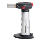 Chef's Cr&egrave;me Br&ucirc;l&eacute;e Brushed Aluminum Torch with Fuel Gauge
