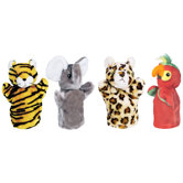 Zoo Puppet Set (Tiger, Elephant, Leopard, Parrot)
