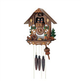 13" Chalet Cuckoo Clock with Wood Chopper and Children Figurines