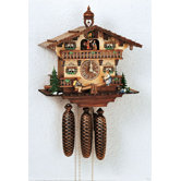 13" Musical Chalet with Moving Children and Teeter-Totter