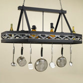 Sonoma 8 Sided Hanging Pot Rack with 3 Lights