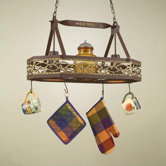 Napa Hanging Pot Rack with 2 Lights