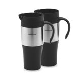 Plastic Travel Mug in Stainless Steel (Set of 2)