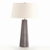 Lawton Gray Shagreen Embossed Leather Lamp with White Shade