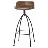 Hinkley Wood / Iron Swivel Barstool