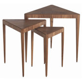 Ori Walnut Veneer and Solids 3 Piece Nesting Tables