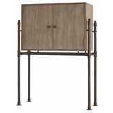 Solomon Acacia Veneer / Solids Bar with Patina Stand